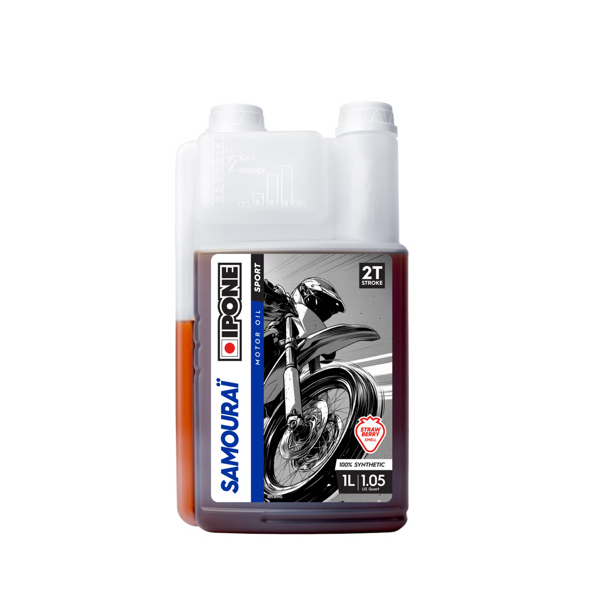 Huile moteur 2t ipone samourai senteur fraise 1l